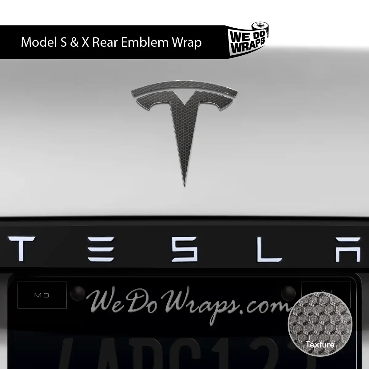 3M Matrix Black Tesla Emblem Decals (Front + Back) | Model X - Tesla Emblems