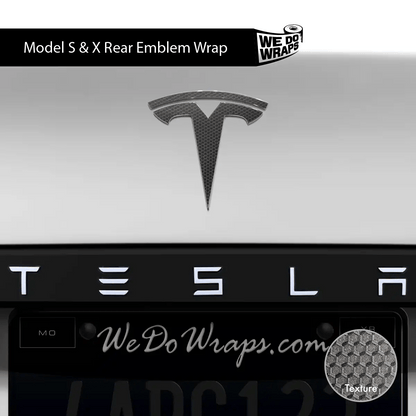 3M Matrix Black Tesla Emblem Decals (Front + Back) | Model X - Tesla Emblems