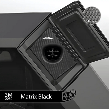 3M Matrix Black Tesla Charge Port Wrap | Cybertruck - Tesla Emblems