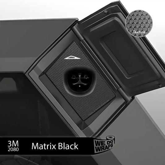 3M Matrix Black Tesla Charge Port Wrap | Cybertruck - Tesla Emblems