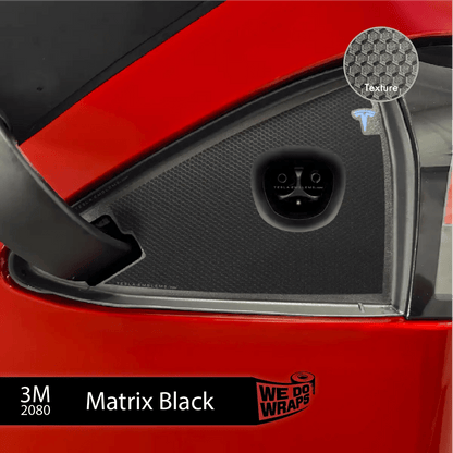3M Matrix Black Tesla Charge Port Wrap | Model S - Tesla Emblems