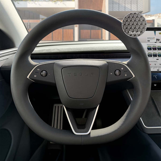 3M Matrix Black Tesla Steering Wheel Trim Decal Kit (3pcs) | MY 2026+ "Juniper" - Tesla Emblems