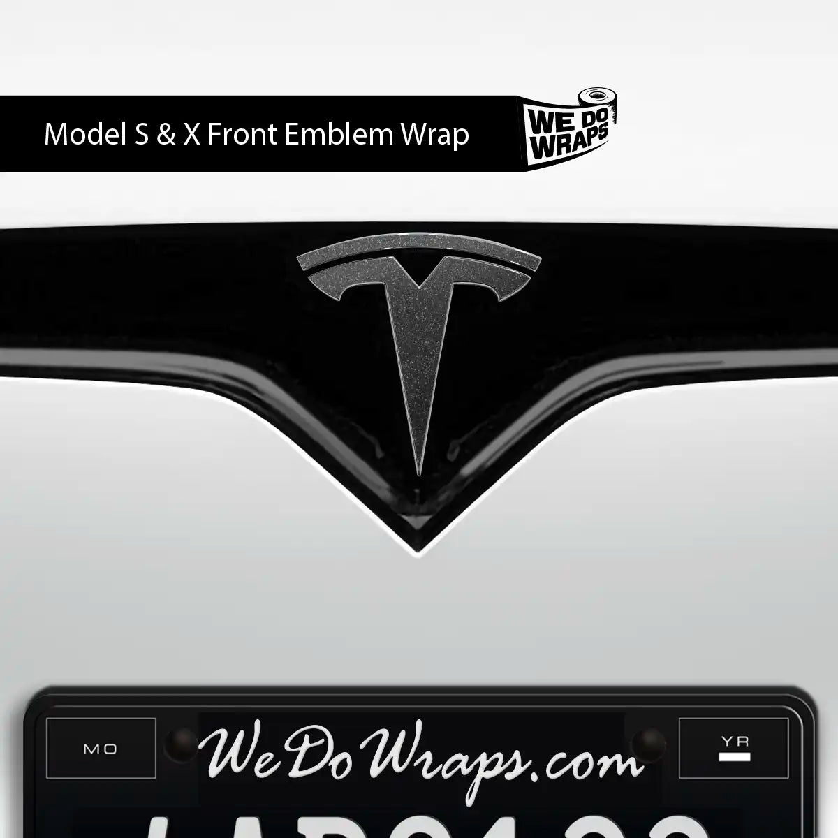 3M Matte Black Metallic Tesla Emblem Decals (Front + Back) | Model S - Tesla Emblems