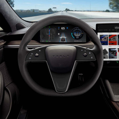 3M Matte Black Metallic Tesla Steering Wheel Decals (3pcs) | MS Feb 2021+ - Tesla Emblems