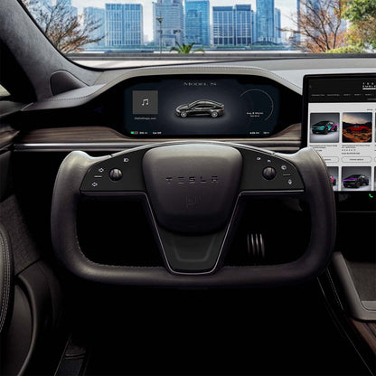 3M Matte Black Metallic Tesla Steering Wheel Decals (3pcs) | MS Feb 2021+ - Tesla Emblems