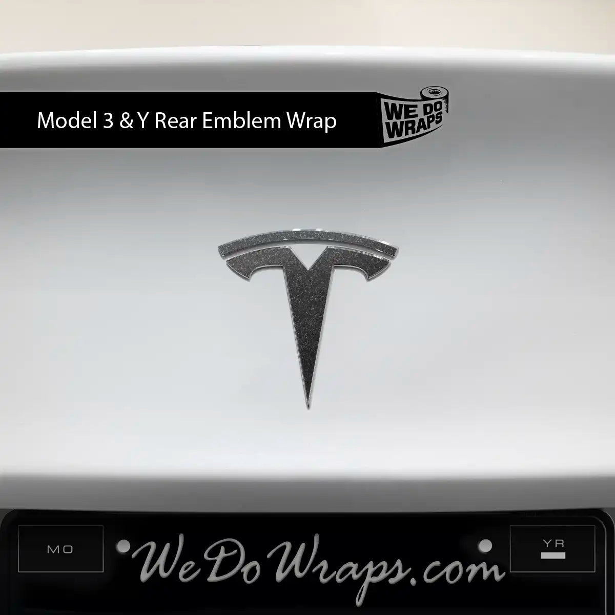 3M Matte Black Metallic Tesla Emblem Decals (Front + Back) | Model Y - Tesla Emblems