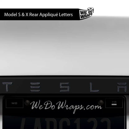 3M Matte Black Metallic Tesla Emblem Decals (Front + Back) | Model S - Tesla Emblems