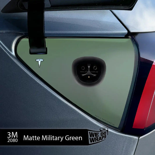 3M Matte Military Green Tesla Charge Port Decal | Model Y - Tesla Emblems