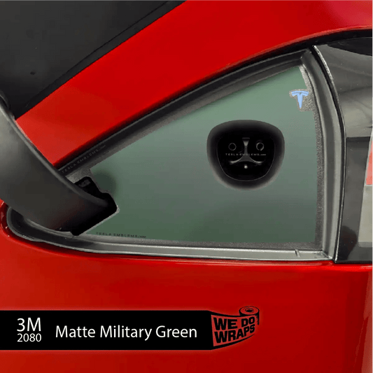 3M Matte Military Green Tesla Charge Port Decal | Model S - Tesla Emblems