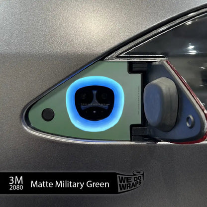 3M Matte Military Green Tesla Charge Port Decal | Model X - Tesla Emblems