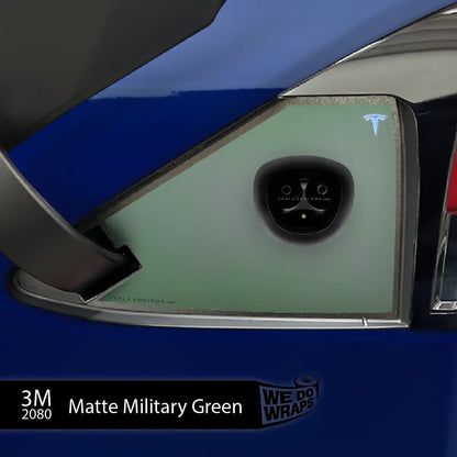 3M Matte Military Green Tesla Charge Port Decal | Model X - Tesla Emblems