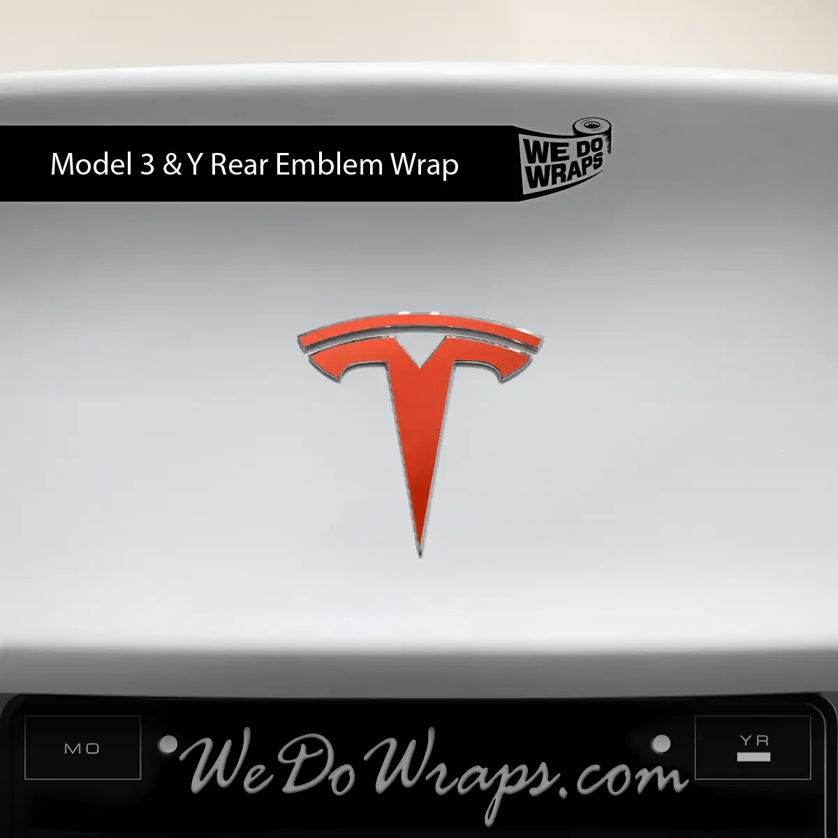 3M Matte Red Tesla Emblem Decals (Front + Back) | Model Y - Tesla Emblems