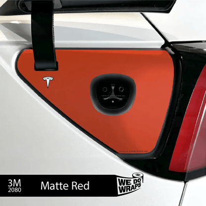 3M Matte Red Tesla Charge Port Wrap | Model Y - Tesla Emblems