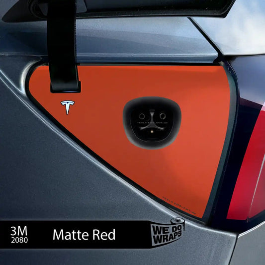 3M Matte Red Tesla Charge Port Wrap | Model Y - Tesla Emblems
