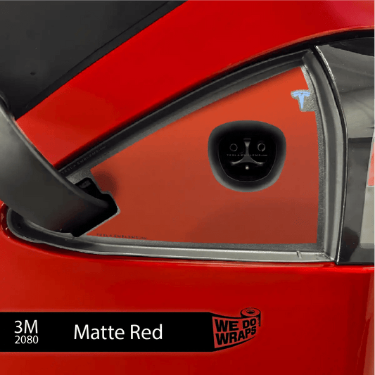 3M Matte Red Tesla Charge Port Wrap | Model S - Tesla Emblems