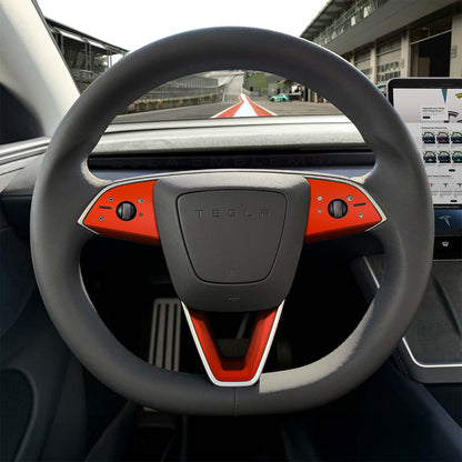 3M Matte Red Tesla Steering Wheel Trim Decal Kit (3pcs) | M3 Feb 2024 - '25 "Highland" - Tesla Emblems