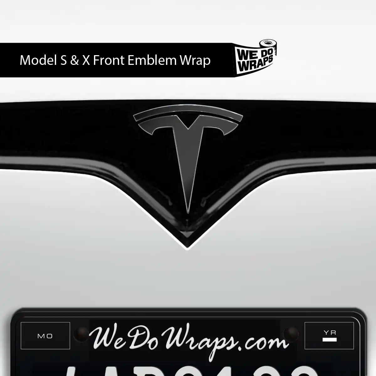 3M Satin Black Tesla Emblem Decals (Front + Back) | Model X - Tesla Emblems