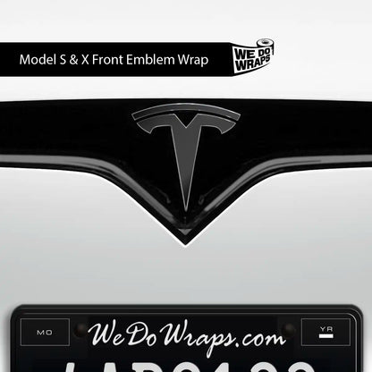 3M Satin Black Tesla Emblem Decals (Front + Back) | Model X - Tesla Emblems