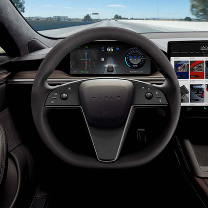 3M Satin Black Tesla Steering Wheel Decals (3pcs) | MS Feb 2021+ - Tesla Emblems