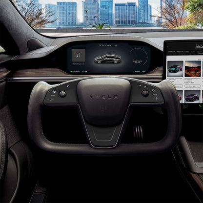 3M Satin Black Tesla Steering Wheel Decals (3pcs) | MS Feb 2021+ - Tesla Emblems