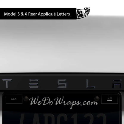 3M Satin Black Tesla Emblem Decals (Front + Back) | Model X - Tesla Emblems