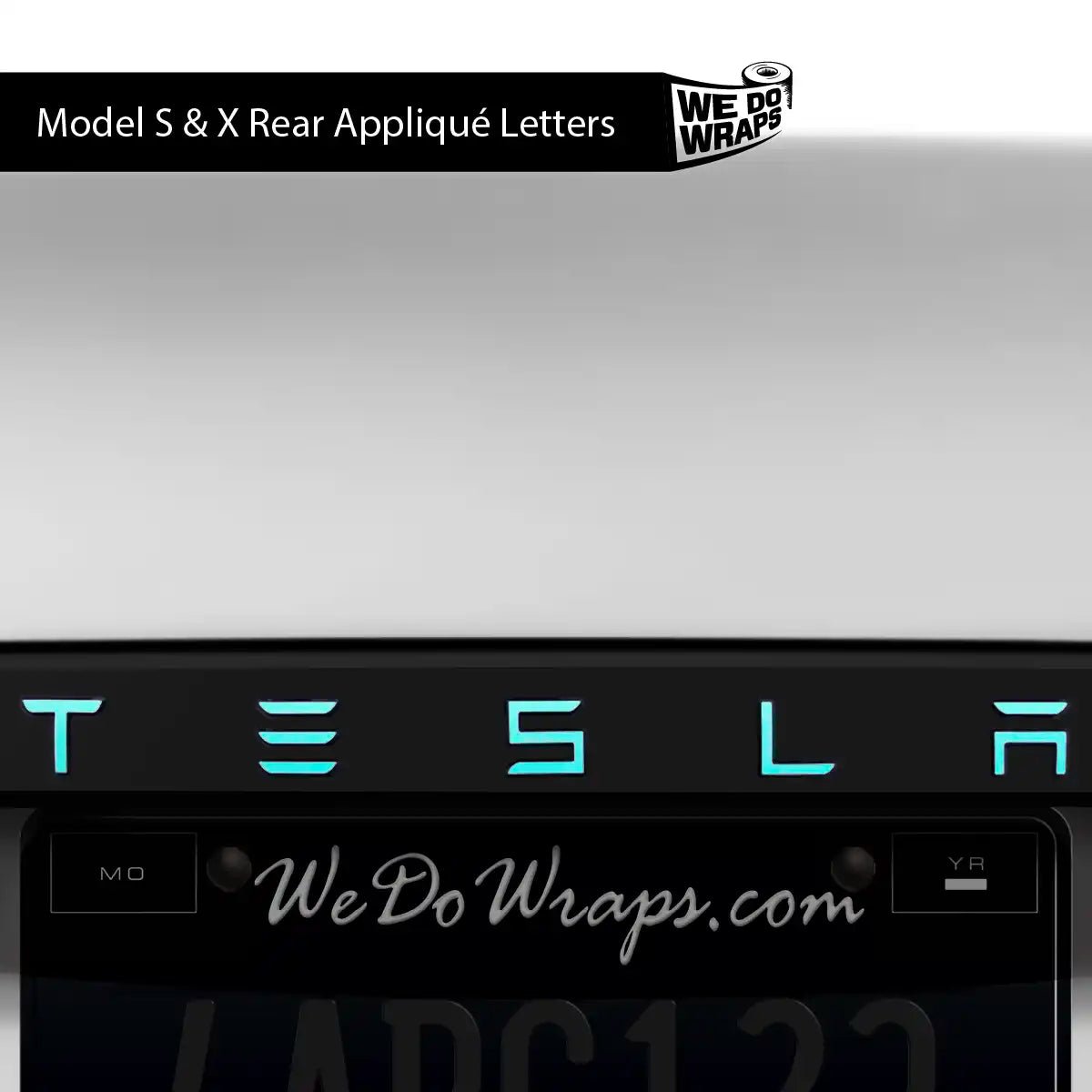 3M Satin Key West Tesla Emblem Decals (Front + Back) | Model S - Tesla Emblems