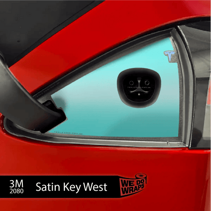 3M Satin Key West Tesla Charge Port Wrap | Model S - Tesla Emblems