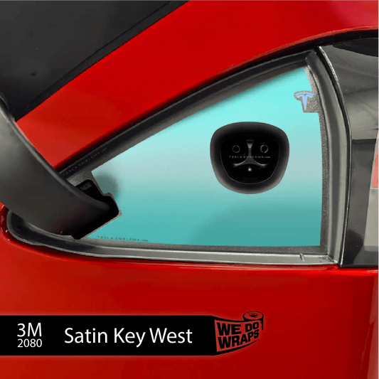 3M Satin Key West Tesla Charge Port Wrap | Model S - Tesla Emblems