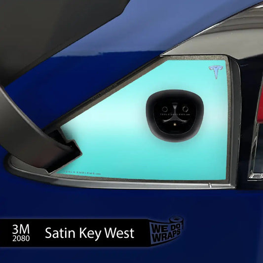 3M Satin Key West Tesla Charge Port Wrap | Model X - Tesla Emblems
