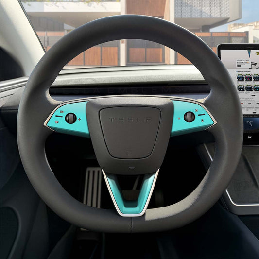 3M Satin Key West Tesla Steering Wheel Trim Decal Kit (3pcs) | MY 2026+ "Juniper" - Tesla Emblems