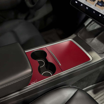 3M Satin Vampire Red | Tesla Center Console Wrap Kit | Model Y '21-25 - Tesla Emblems