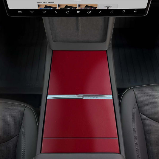 3M Satin Vampire Red | Tesla Center Console Wrap Kit | Model Y 2026 - Tesla Emblems