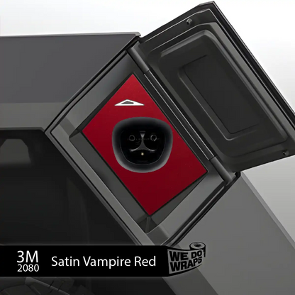 3M Satin Vampire Red Tesla Charge Port Wrap | Cybertruck