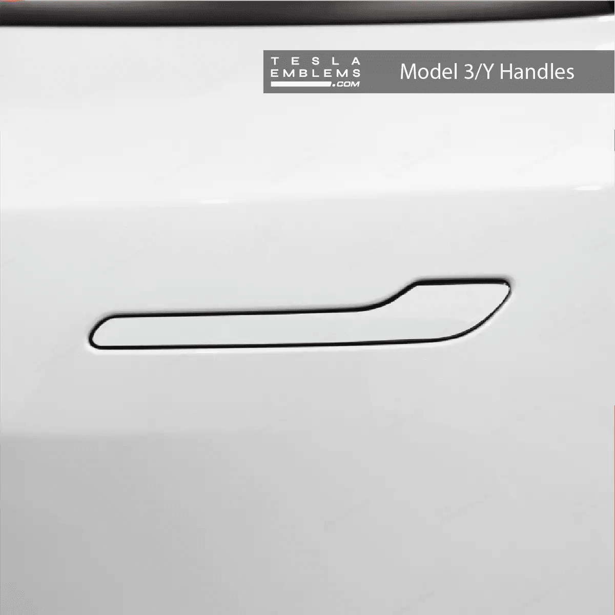 3M Satin White Tesla Door Handle Decals (4pcs) - Tesla Emblems