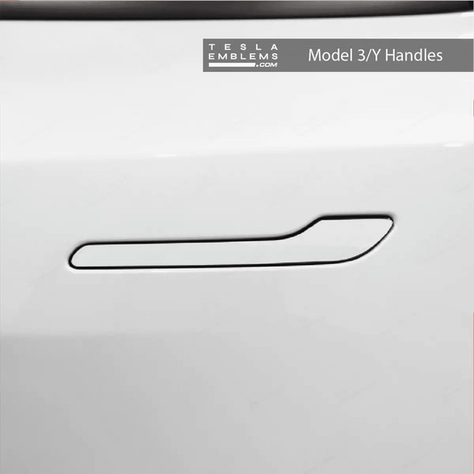 3M Satin White Tesla Door Handle Decals (4pcs) - Tesla Emblems