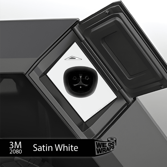 3M Satin White Tesla Charge Port Wrap | Cybertruck - Tesla Emblems