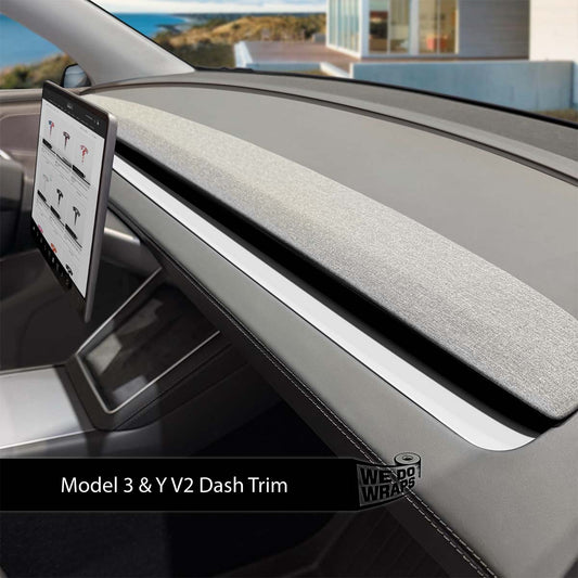 3M Satin White Tesla Dash Trim Wrap | Model 3 ’24-26 Refresh