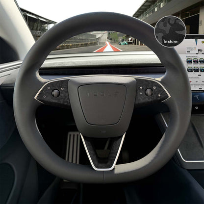 3M Shadow Black Camo Tesla Steering Wheel Trim Decal Kit (3pcs) | M3 Feb 2024 - '25 "Highland" - Tesla Emblems