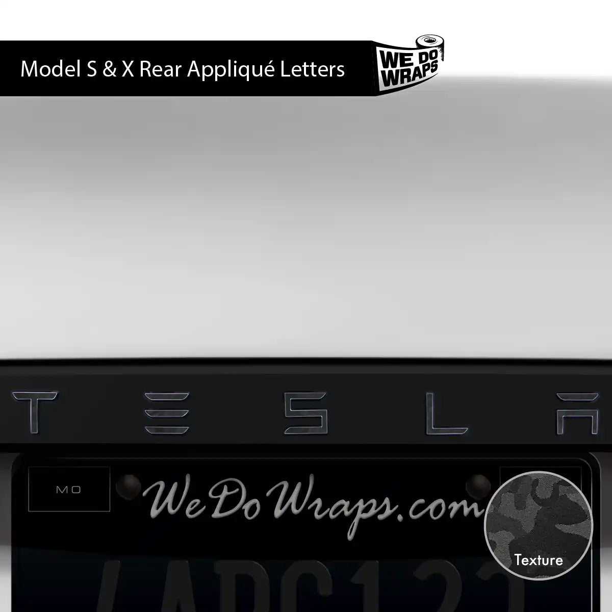 3M Shadow Black Camo Tesla Emblem Decals (Front + Back) | Model X - Tesla Emblems