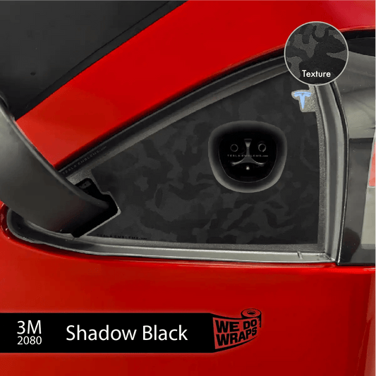3M Shadow Black Camo Tesla Charge Port Wrap | Model S - Tesla Emblems