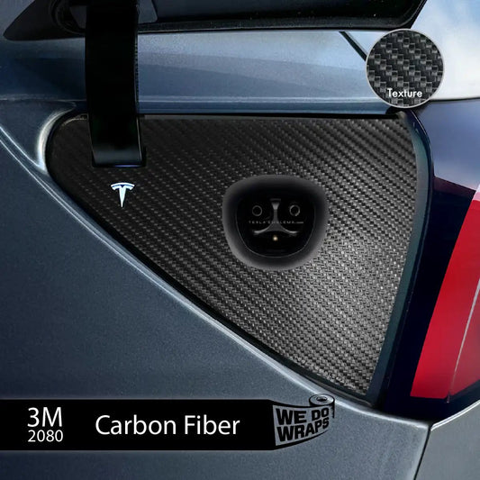 3M Carbon Fiber Tesla Charge Port Wrap | Model Y - Tesla Emblems