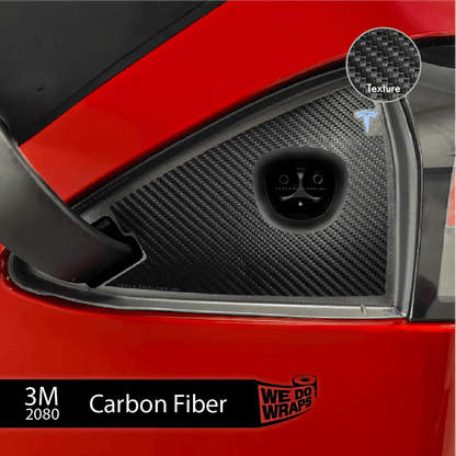 3M Carbon Fiber Tesla Charge Port Wrap | Model S - Tesla Emblems