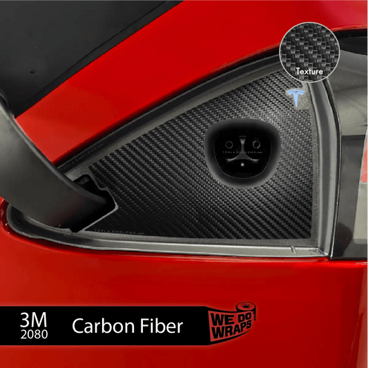 3M Carbon Fiber Tesla Charge Port Wrap | Model S - Tesla Emblems