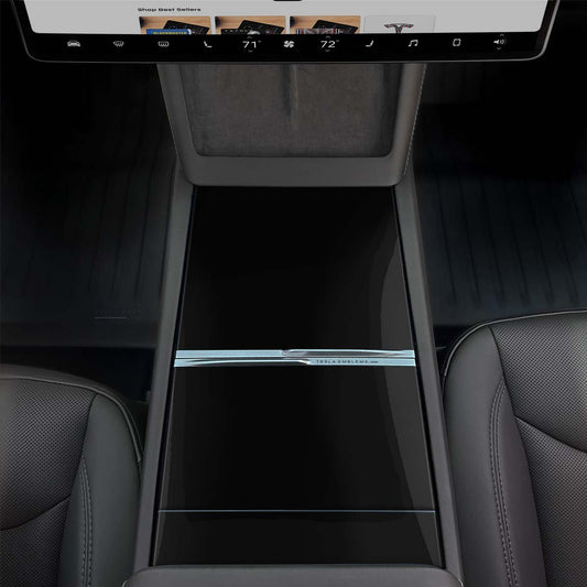 3M Gloss Black | Tesla Center Console Wrap Kit | M3 2024 - ’25 “Highland” - Tesla Emblems