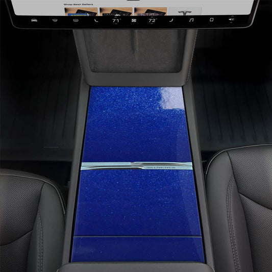 3M Deep Blue Metallic Center Console Wrap Kit | 2024+ Model 3 "Highland" - Tesla Emblems