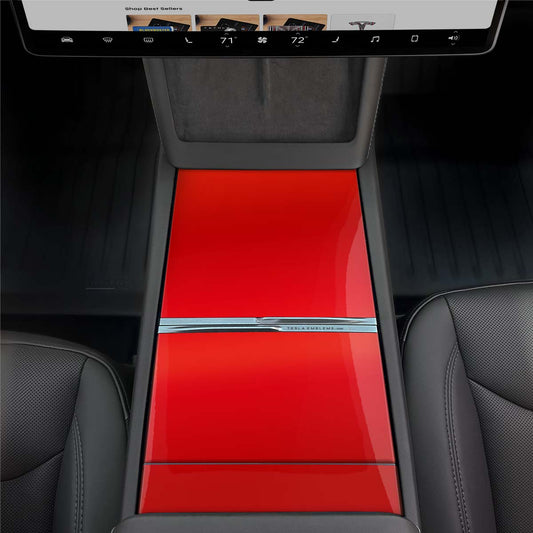 3M Gloss Dragon Fire Red Center Console Wrap Kit | 2024+ Model 3 "Highland" - Tesla Emblems