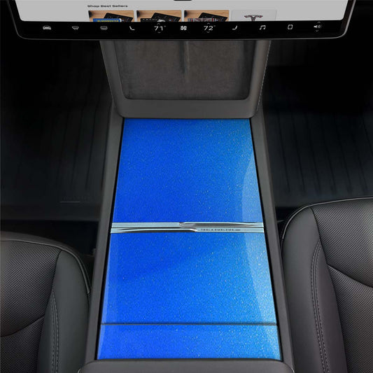 3M Gloss Fire Blue Center Console Wrap Kit | 2024+ Model 3 "Highland" - Tesla Emblems