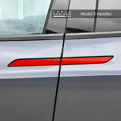 3M Gloss Hot Rod Red Tesla Door Handle Decals (4pcs)