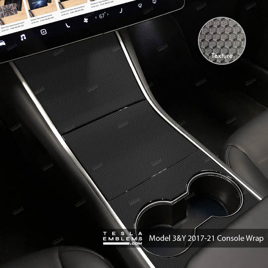 3M Matrix Black Center Console Wrap Kit | 2017-2021 Model 3 & Y - Tesla Emblems