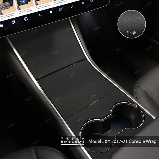 3M Matte Black Metallic Center Console Wrap Kit | 2017-2021 Model 3 & Y - Tesla Emblems